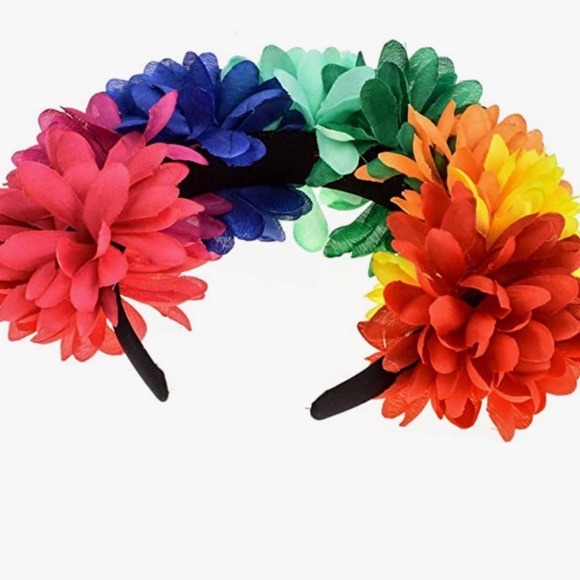 Frida Kahlo Mexican Flower Crown Headband Halloween Party Costume Dia de Los Mue